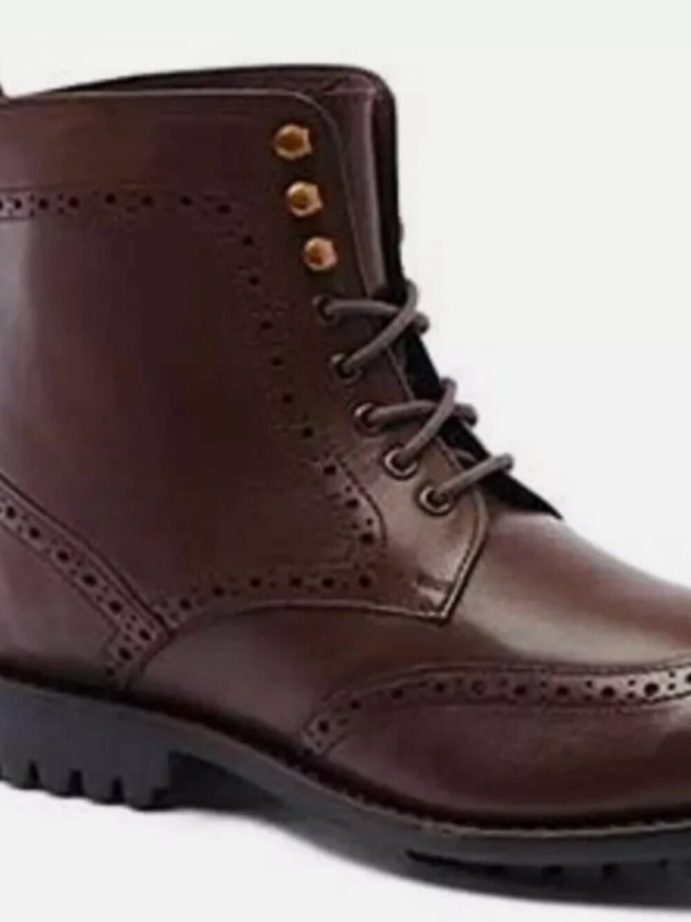 Anthony Veer Grant Men's Wingtip Oxford Leather Boot -Chocolate Brown Size10.5